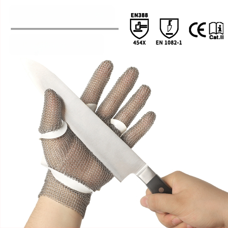 Pjovimui atsparios pirštinės su 316 nerūdijančio plieno žiedais, 9 lygio pjovimo atsparumas, tinkamos skerdimui, sodininkystei ir darbams su dideliu rizikos laipsniu