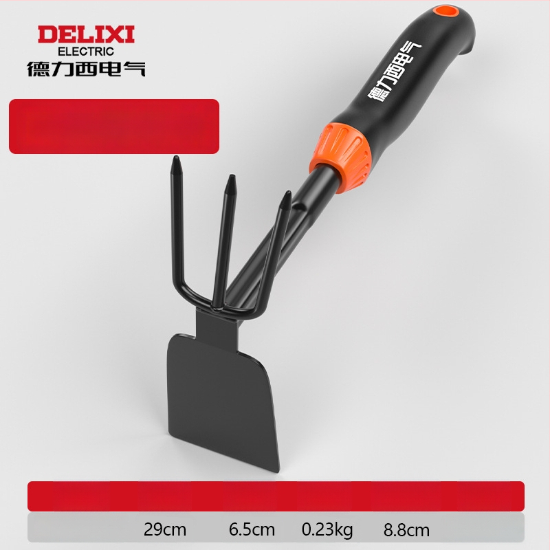 Delixi Electric aianduskühvli komplekt, süsinikterasest, kolmeosaline komplekt aianduseks, lillepeenrale ja randale