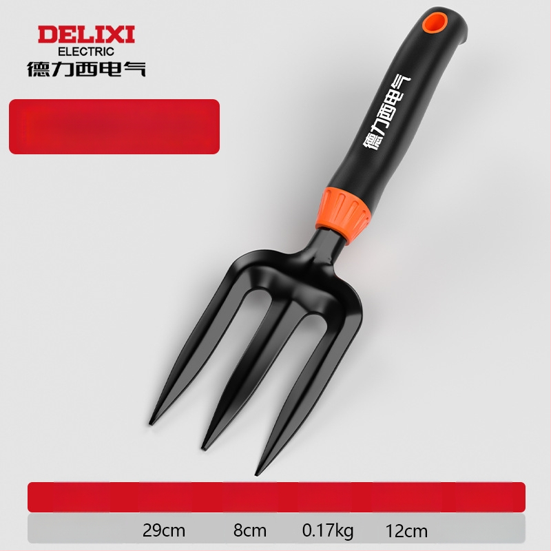 Delixi Electric aianduskühvli komplekt, süsinikterasest, kolmeosaline komplekt aianduseks, lillepeenrale ja randale