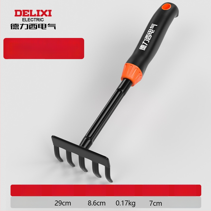 Delixi Electric aianduskühvli komplekt, süsinikterasest, kolmeosaline komplekt aianduseks, lillepeenrale ja randale