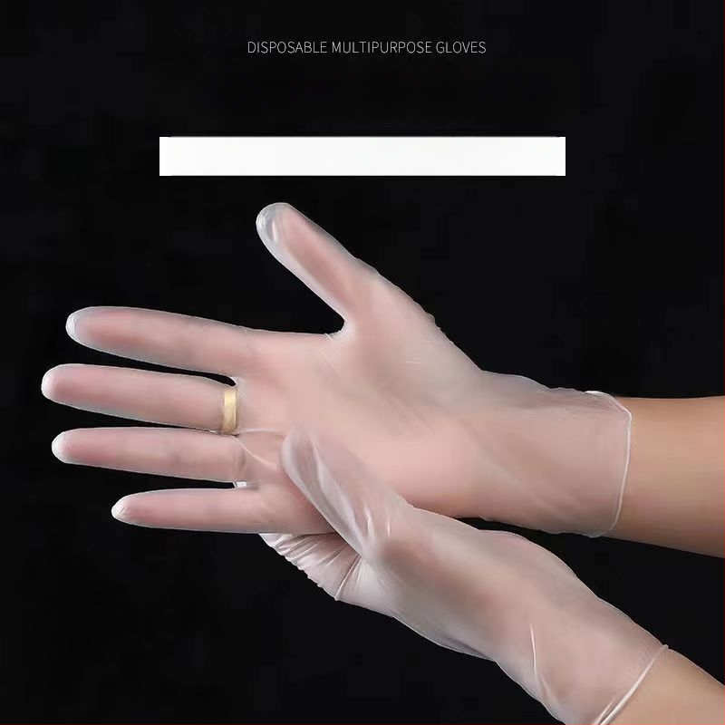 Ühekordsed PVC-kindad toiduvalmistamiseks, kateringile ning köögile ja koduseks kasutamiseks, läbipaistvad, pulberivabad, 100 tk, kaitsvad, veekindlad, libisemiskindlad