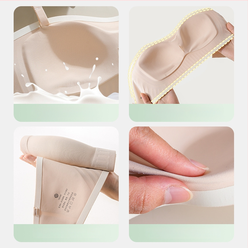 Rinnahoidja ilma õla, õmblusteta push-up, libisemiskindel, 3/4 kauss, õhukesed vormitud kausid, eemaldatavad kahekordsed õlapaelad, selja kolm konksurida