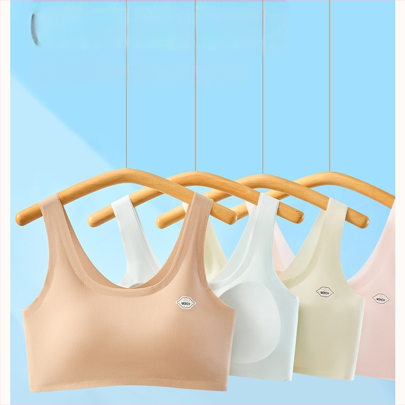 Vesti-stiilis sportlik rinnahoidja, õmblusteta, hingav; 3/4 kauss, õhuke mold-kauss; Ice Silk nailonist materjal; teismelised 13–18