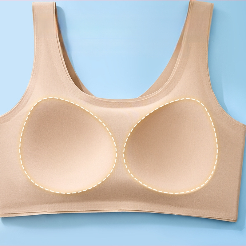 Vesti-stiilis sportlik rinnahoidja, õmblusteta, hingav; 3/4 kauss, õhuke mold-kauss; Ice Silk nailonist materjal; teismelised 13–18