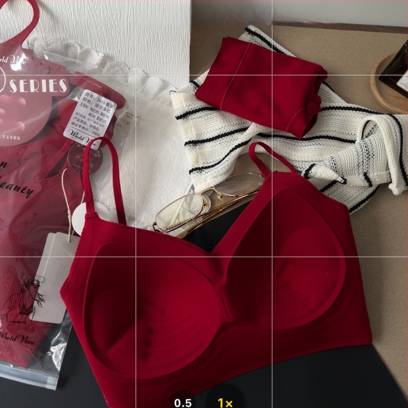 Harjatud puuvillast rinnahoidja wrap/tube top fikseeritud keskmise vormiga kaussidega, rindkere pikkus, hingav