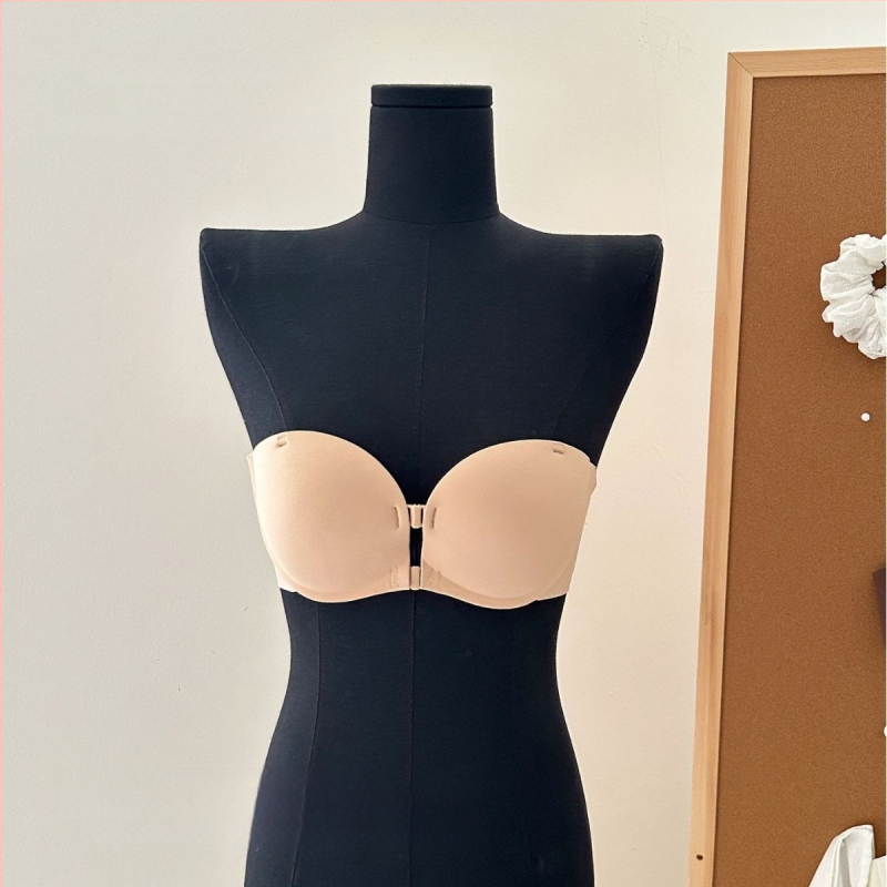 Nailonist bra wrap/tube top, be õlgadest, topelt eeslukk, ristatud selg, 1/2 tass, keskmise kujuga tass