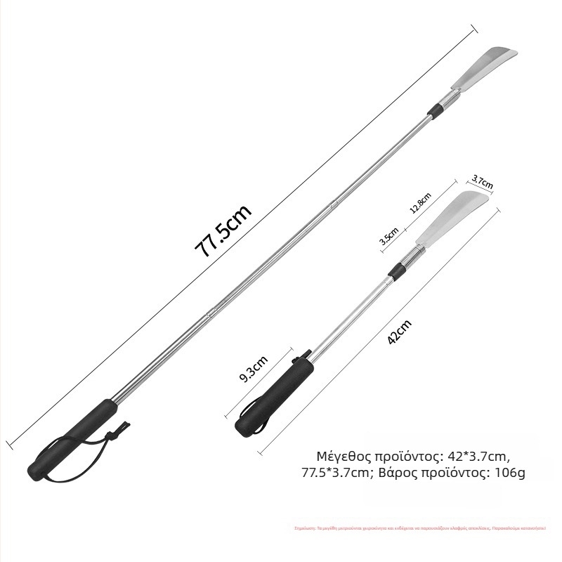 Ανοξείδωτη συρόμενη shoehorn για παπούτσια — μοντέλο: Stainless steel retractable shoehorn, μάρκα: junyiking, στυλ: Scaling, κατάλληλο για όλες τις εποχές