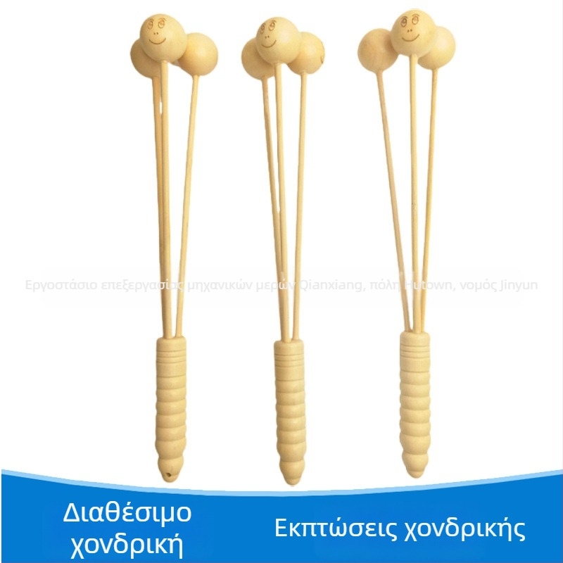 Ξύλινο μασάζ χτύπημα για τα πόδια – μηχανικός έλεγχος, χωρίς παροχή ρεύματος, 3 στρογγυλές κεφαλές μασάζ, CVT μετάδοση, Έκδοση 2022