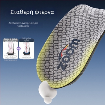 Πάτος τρεξίματος με πλάκα άνθρακα και ίνες άνθρακα για επίπεδο πέλμα — διαπνέων, απορρόφηση ιδρώτα, αντιμυρωτικό, απορρόφηση κραδασμών, πλήρης πάτος