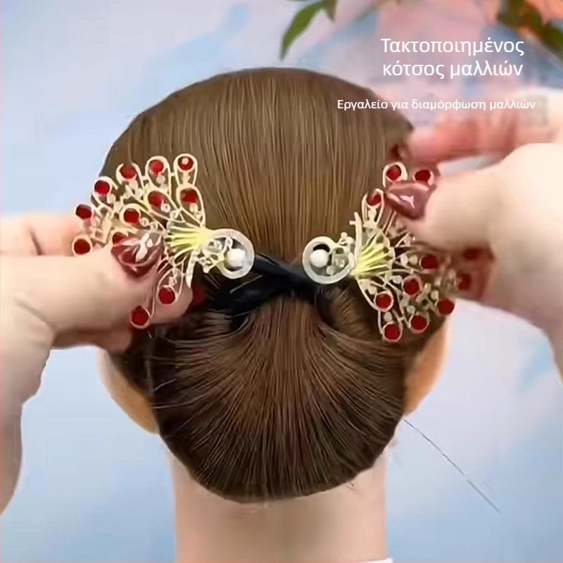 Κλιπ μαλλιών από βελούρο, twist clip, κωδικός B10267, άνοιξη 2025, παραδοσιακό στυλ.