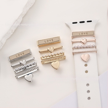 Apple Watch ζώνη από σιλικόνη με δαχτυλίδι καρδιάς, καθολική συμβατότητα, μάρκα yishequ