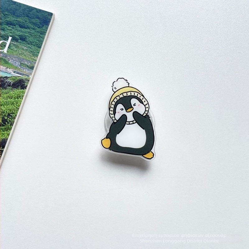 Διάφανη ακρυλική βάση γραφείου σε καρτούν στυλ με σχέδιο πιγκουίνου – προσαρμόσιμη