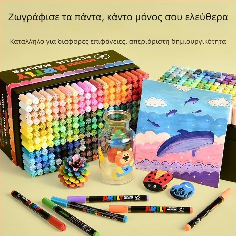 Touchcolor Υγρός ακρυλικός μαρκαδόρος με μαλακό άκρο – πολύχρωμος ακουαρέλα μαρκαδό για μαθητές και παιδιά (Μοντέλο Z3, Μαύρο κουτί, Επιλογές μύτης: 24/36/48/72/120)