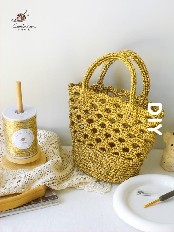 Τσαντάκι από κροσέ με οπή - DIY κιτ υφαντικής, πλαστική υφασμένη τσάντα, Κωδικός προϊόντος 1007136653