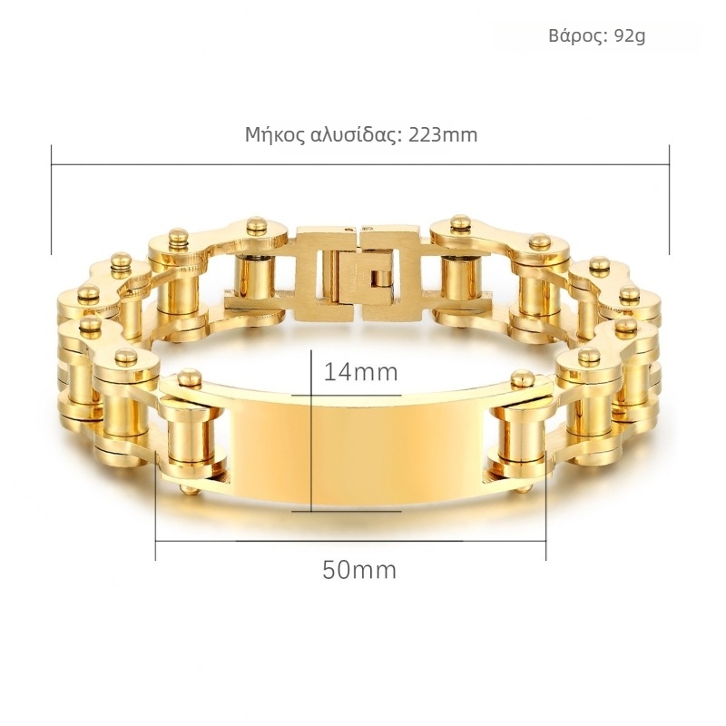 Βραχιόλι - ανοξείδωτο ατσάλι, γεωμετρικό σχήμα, unisex, πάνκ στυλ (Μάρκα: Limon; Άνοιξη 2024)