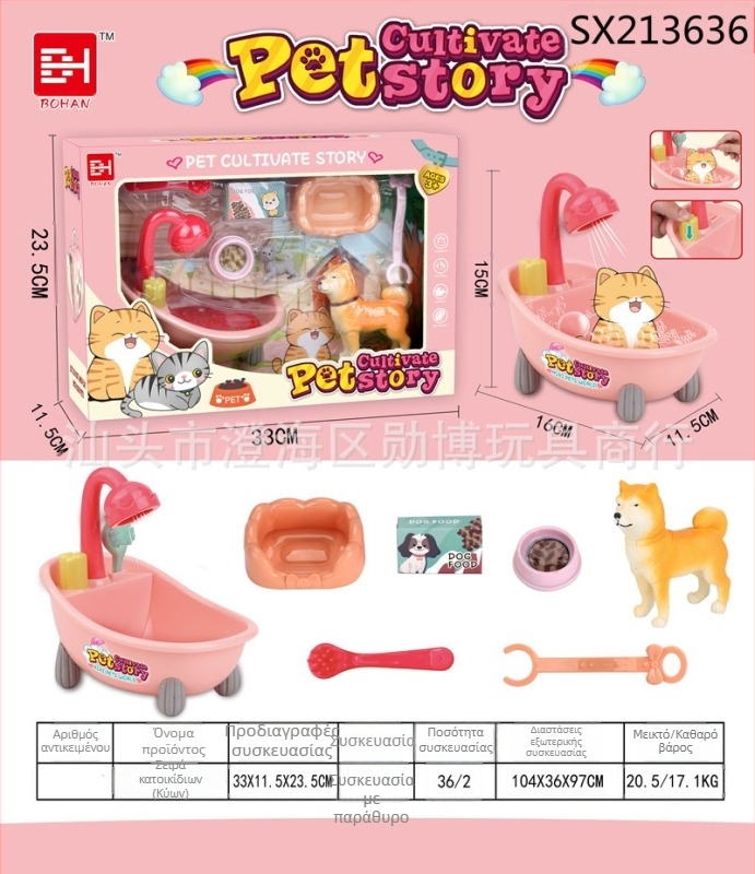 Προσομοιωμένος κλωβός κατοικίδιου για παιδιά — παιχνίδι οικίας, πλαστικό, ηλικίες 4–6 ετών, σετ σκυλάκι και γατάκι