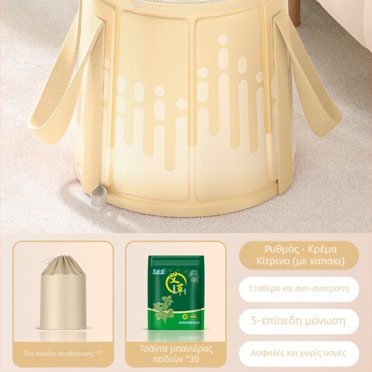 Αναδιπλούμενη λεκάνη ποδιών με ύψος γάμπας, κεραμική, σκανδιναβικού στυλ, φορητή