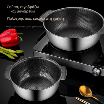 Κατσαρόλα σούπας από ανοξείδωτο ατσάλι σειρά 400, χωρητικότητας 1,1–2 L, με αντικολλητική επίστρωση, γυάλινο καπάκι, κατάλληλη για όλες τις εστίες