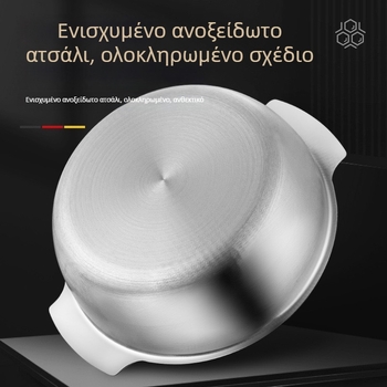 Κατσαρόλα σούπας από ανοξείδωτο ατσάλι σειρά 400, χωρητικότητας 1,1–2 L, με αντικολλητική επίστρωση, γυάλινο καπάκι, κατάλληλη για όλες τις εστίες