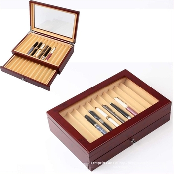 Autonomy 2024104 Ξύλινο κουτί αποθήκευσης στυλoύ με διπλό επίπεδο, 12 θέσεις, ρετρό display γραφείου