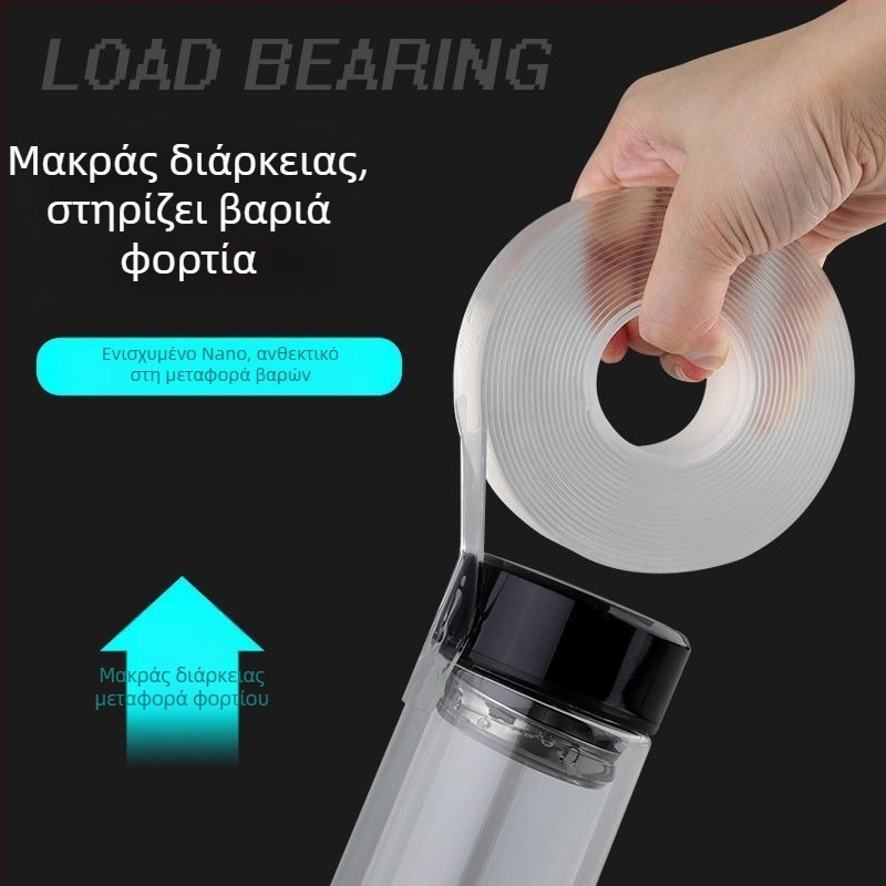 Νάνο διπλής όψης αυτοκόλλητη ταινία για τοίχο - Ακρυλικό σύστημα κόλλησης; Εφαρμογή με κόλλα; Λανσάρισμα Καλοκαίρι 2017; Εγχώριο προϊόν