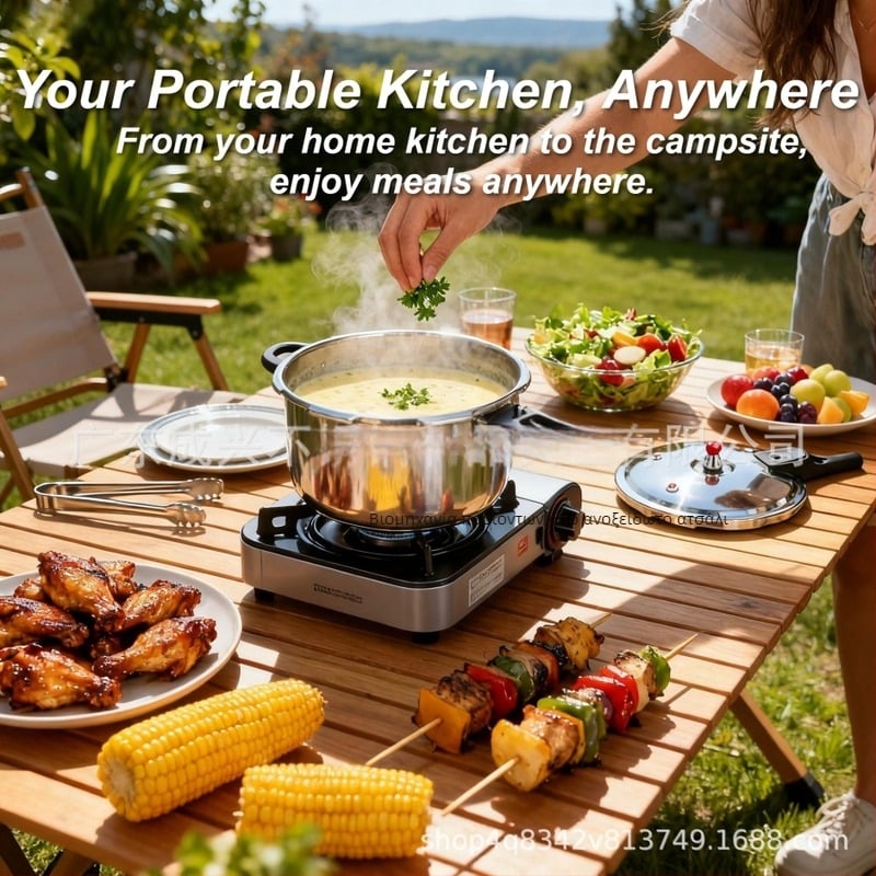 Κατσαρόλα πίεσης με μη κολλητική επίστρωση, 201 ανοξείδωτο ατσάλι, πολυεπίπεδος πυθμένας, συμβατή με όλες τις εστίες, βάρος 3200 g