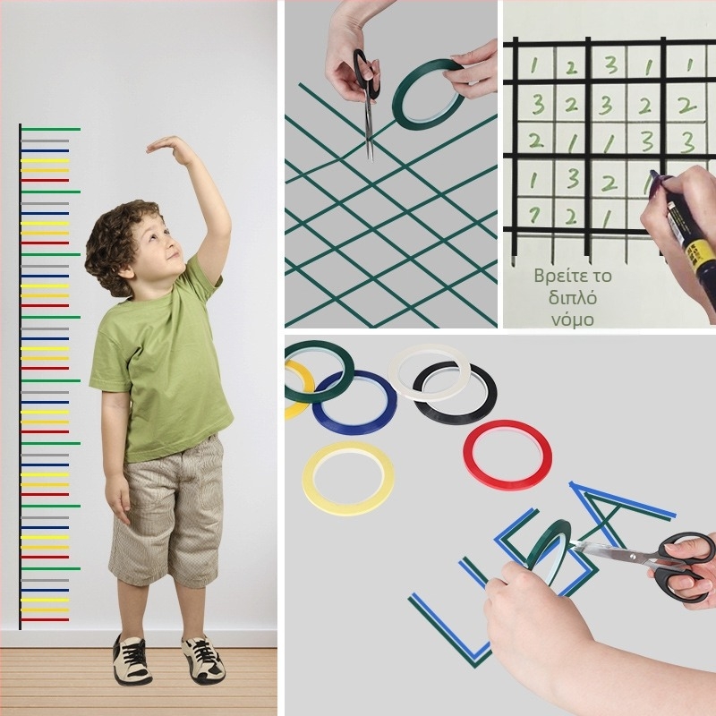 Ταινία σήμανσης λευκού πίνακα με PET βάση, ακρυλική κόλλα, μονής όψης, αποκοπή με μαχαίρι