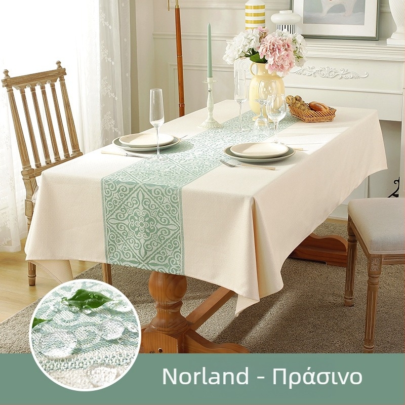 Τραπεζομάντηλο, πολυεστέρας, ορθογώνιο, σκανδιναβικό γεωμετρικό σχέδιο, αδιάβροχο και ανθεκτικό στη φθορά.