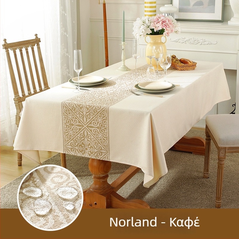 Τραπεζομάντηλο, πολυεστέρας, ορθογώνιο, σκανδιναβικό γεωμετρικό σχέδιο, αδιάβροχο και ανθεκτικό στη φθορά.