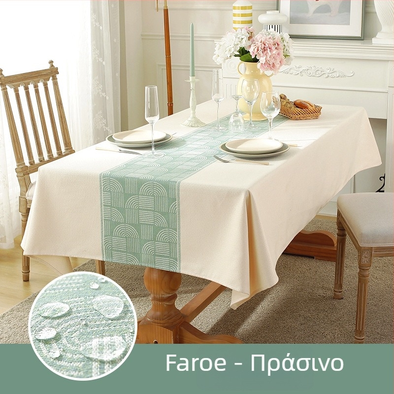 Τραπεζομάντηλο, πολυεστέρας, ορθογώνιο, σκανδιναβικό γεωμετρικό σχέδιο, αδιάβροχο και ανθεκτικό στη φθορά.