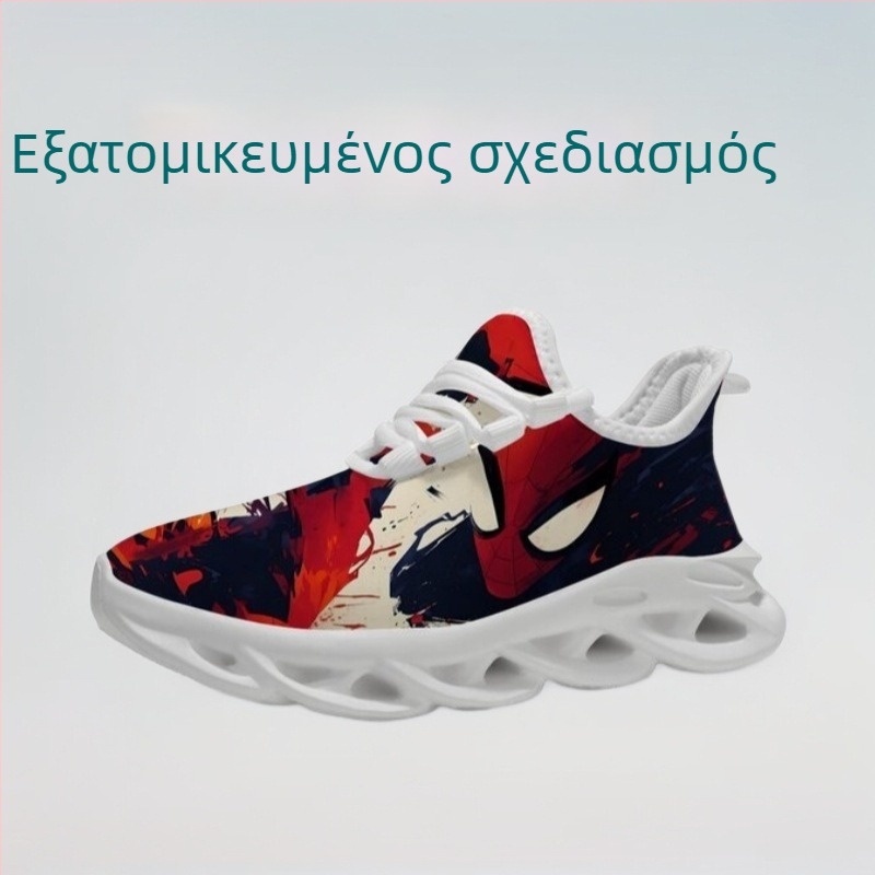 Παιδικά παπούτσια για τρέξιμο με δίχτυωτό πάνω μέρος και σχέδιο καρτούν – ελαφριά, αντιολισθητικά, καουτσούκ σόλα