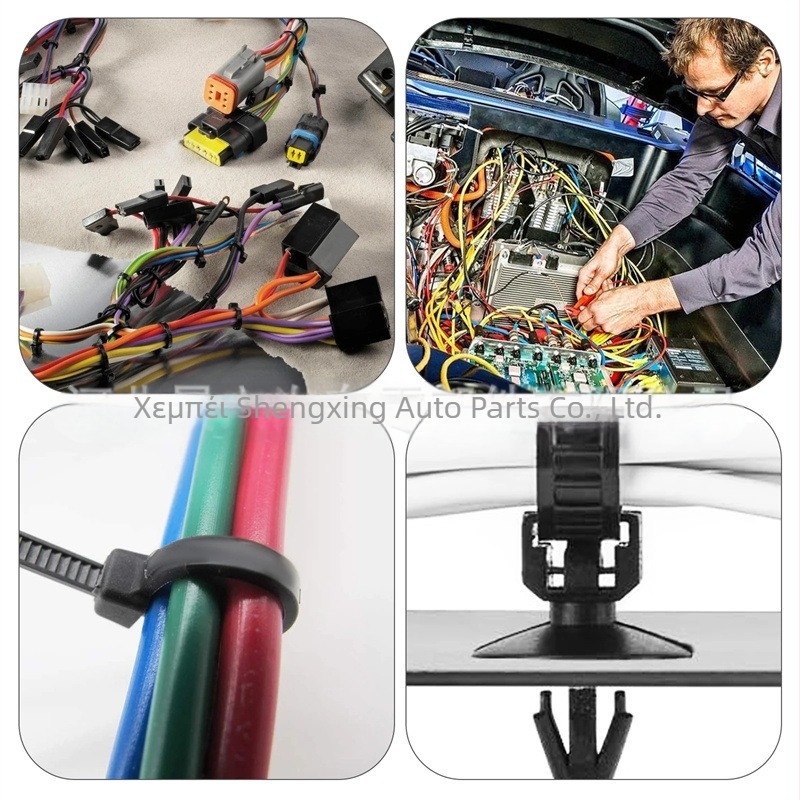 Σετ από νάιλον συγκρατήρες για καλώδια αυτοκινήτου, 290 τεμάχια, συμβατό με πολλούς τύπους οχημάτων, περιλαμβάνει κλιπ καλωδίων και σωληνωτές θήκες