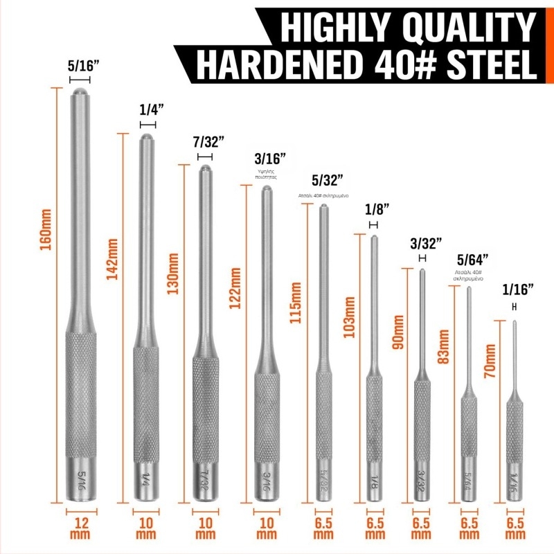 Σετ εργαλείων διάτρησης 9 τεμαχίων για επισκευές ζώνης και όπλου (διάτρησης ζώνης, κενός διάτρησης, διάτρηση, καλέμι)