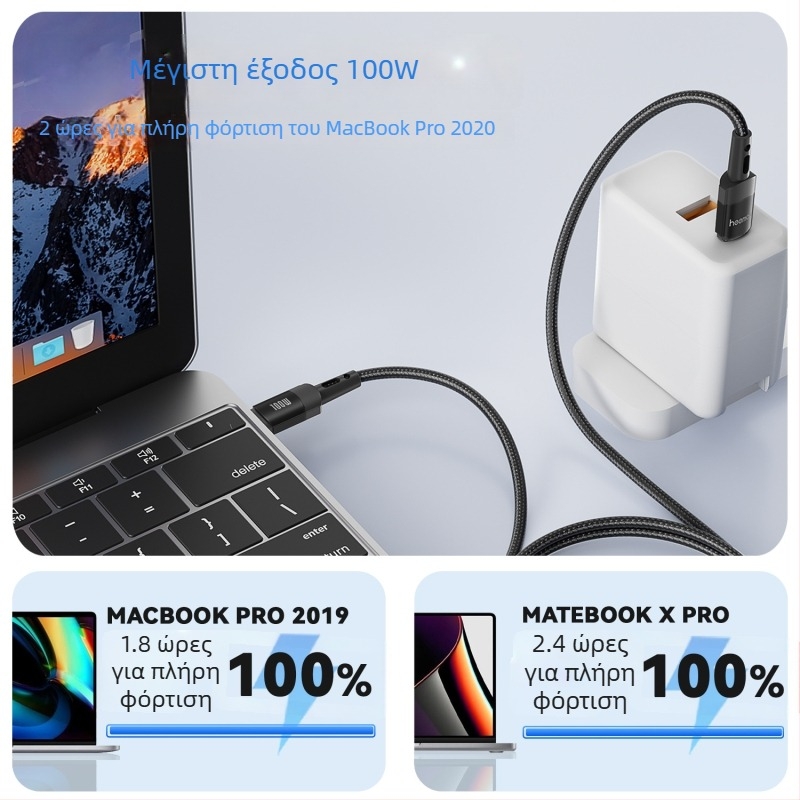 Καλώδιο δεδομένων Type-C με αλουμινένιο περίβλημα, ασφαλές γρήγορο φόρτιση, μονοκεφαλικός συνδετήρας