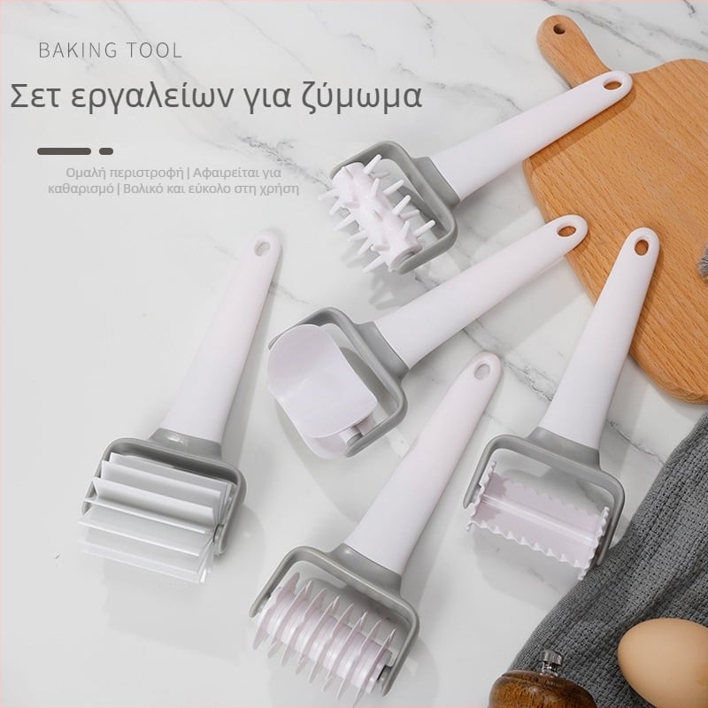 Πλαστικός κύλινδρος ζύμης με οπές για πίτσα, μαχαίρι ρολέ φοντάν, καλούπι μπισκότων, μαχαίρι πίτσας με πλέγμα