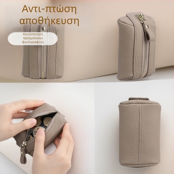 Δερμάτινη θήκη κλειδιών, unisex, αναδιπλούμενη, 1 πτυχής πορτοφόλι, αστικός μινιμαλισμός