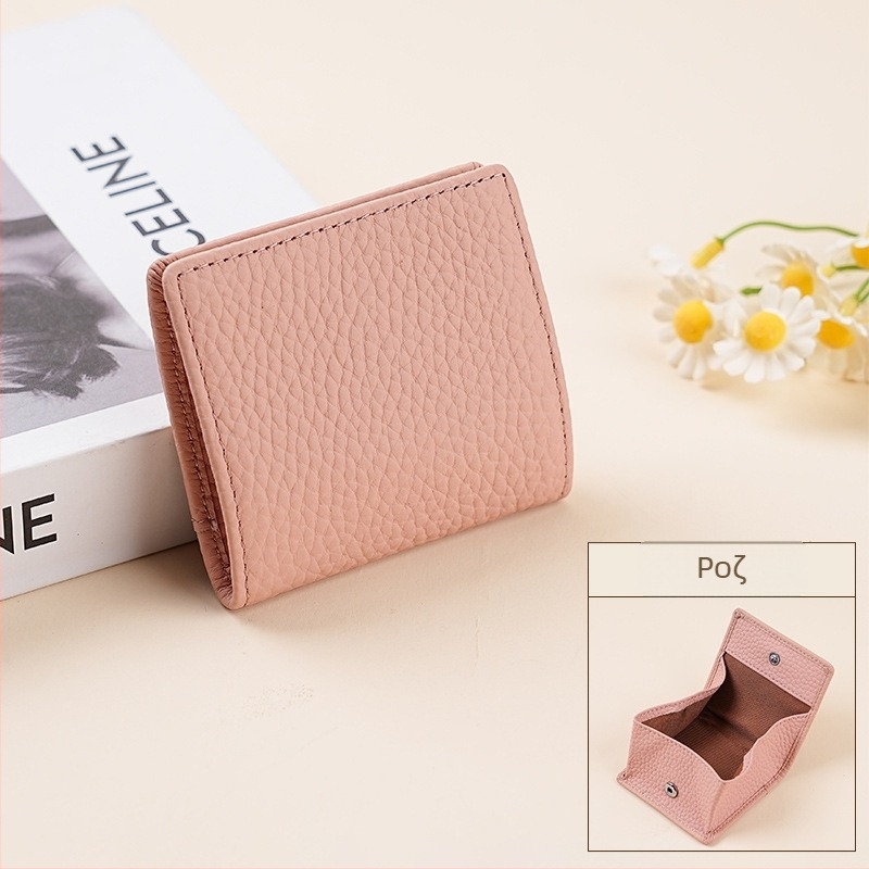 Μίνι πορτοφόλι κερμάτων από δέρμα πρώτου στρώματος, υφή λιτσί, Unisex, εσωτερική επένδυση από υπερ-ίνες, Καλοκαίρι 2025