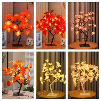 LED διακοσμητικό φως δέντρου με μοτίβα Cherry Blossom, Peach Blossom και Butterfly Orchid; Nordic στυλ, πλαστική βάση, μοντέλο SJ-SD039, 4.5V, περιβαλλοντικό φως