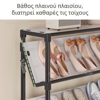 Ράφι παπουτσιών πόρτας για στενό διάδρομο, πολυεπίπεδο εσωτερικό οργανωτής με 3–6 επιπέδων και οδηγίες εγκατάστασης