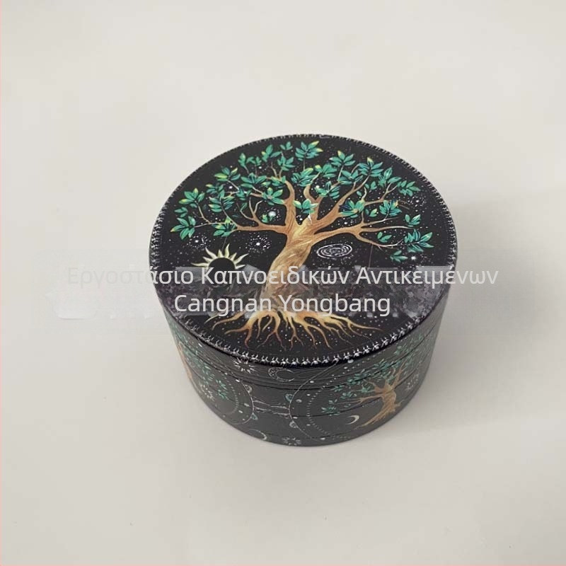 Αλεστήρας τσιγάρων από κράμα ψευδάργύρου, τεσσάρων στρώσεων, UV εκτύπωση, δυνατότητα εκτύπωσης λογότυπου