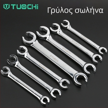 Tuochi Oil Pipe Wrench – Διπλής χρήσης κλειδί σωληνώσεων λαδιού με εξάγωνο ανοιχτό άκρο, κράμα νικελίου-σίδηρου, επιχρωμιωμένη επιφάνεια, 0,5 kg