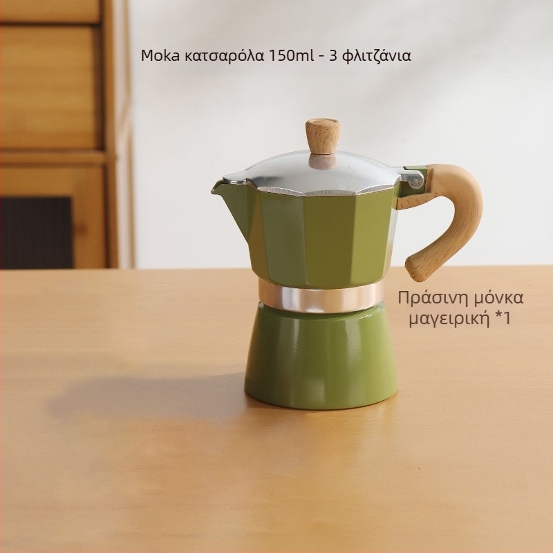 Ιταλική καφετιέρα moka για οικιακή χρήση, αλουμινιακό κράμα, σειρά moka pot, εκχύλιση καφέ, δυνατότητα εκτύπωσης λογοτύπου