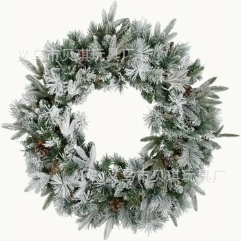 Beiqi PVC χριστουγεννιάτικο κρεμαστό στεφάνι για δέντρο με ρατάν δαχτυλίδι