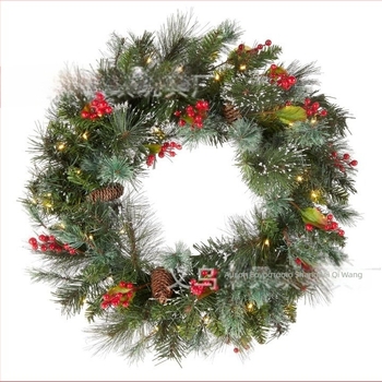 Beiqi πλαστικός χριστουγεννιάτικος κρεμαστός στεφάνι για πόρτες και παράθυρα