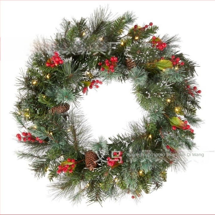 Beiqi πλαστικός χριστουγεννιάτικος κρεμαστός στεφάνι για πόρτες και παράθυρα