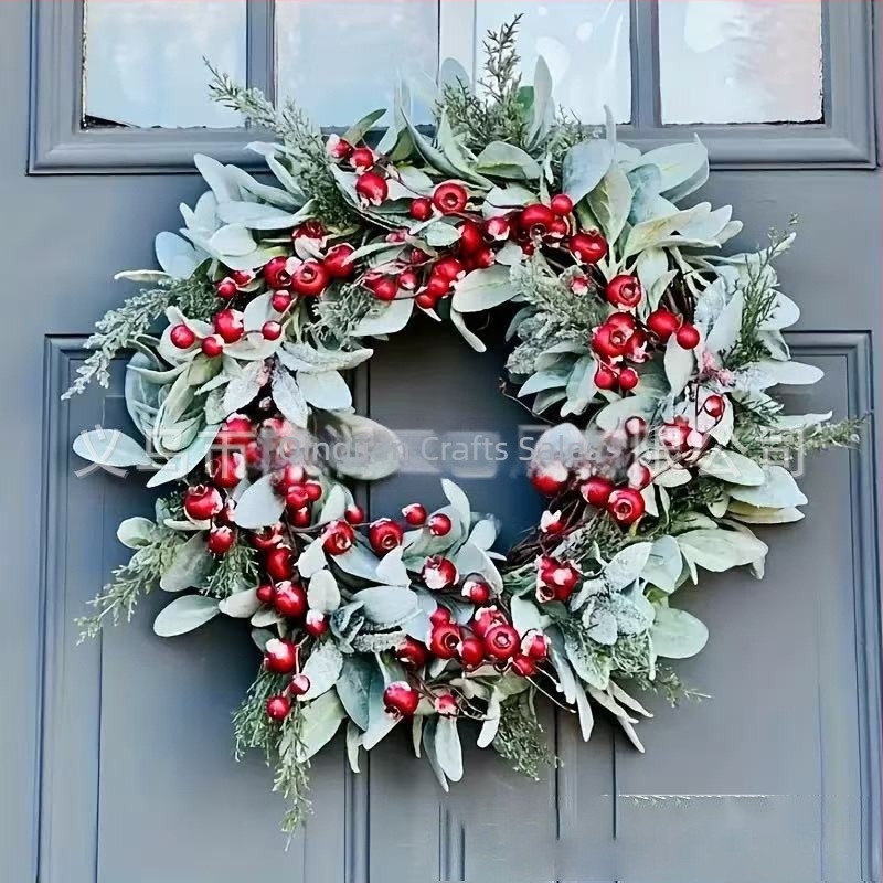 Χριστουγεννιάτικο στεφάνι, PE υλικό, αμερικάνικο στυλ, κωδικός SD-28