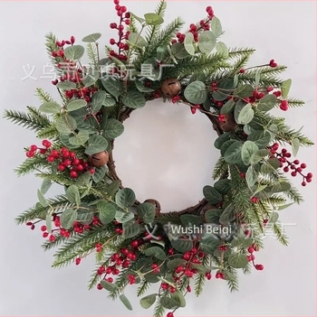 Χριστουγεννιάτικο κρεμαστό στέφάνι, πλαστικό, Beiqi, για χριστουγεννιάτικό δέντρο