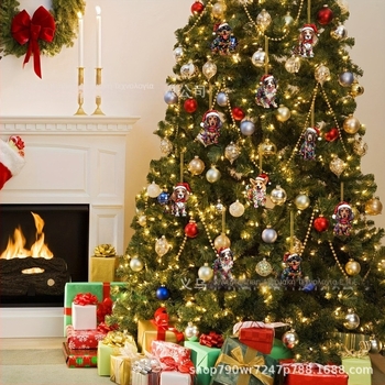 Ακρυλικό Χριστουγεννιάτικο διακοσμητικό σκύλου για αυτοκίνητο, εσωτερικό κρεμαστό, μοντέρνο στυλ