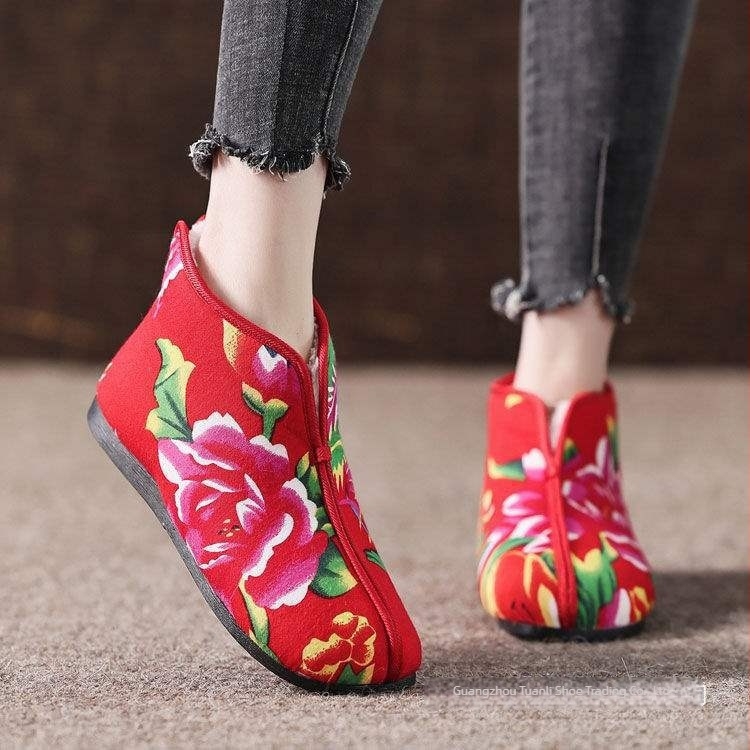 Χειροποίητα υφαντά παπούτσια – Εθνοτικό στυλ, Αντιολισθητικά, Θερμά, Άνω μέρος από καμβά