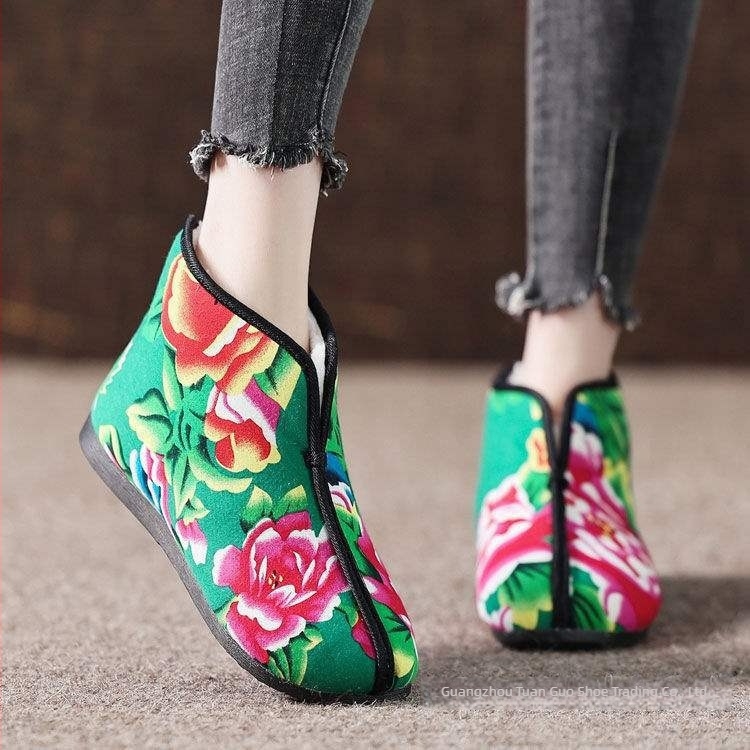 Χειροποίητα υφαντά παπούτσια – Εθνοτικό στυλ, Αντιολισθητικά, Θερμά, Άνω μέρος από καμβά